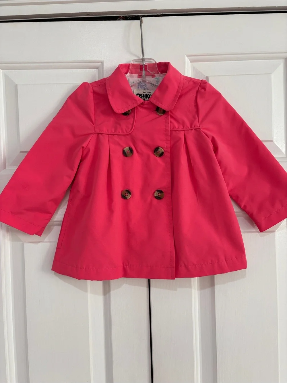 OshKosh B'gosh Pink Double-Breasted Coat Size 18M